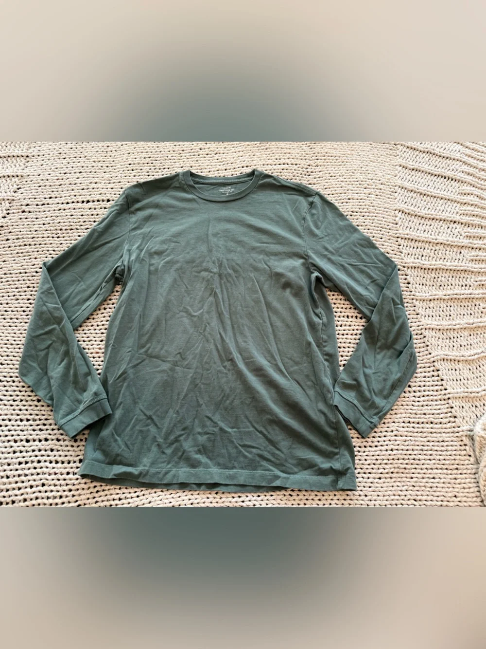 J. Crew Men's Long-Sleeve Crew Neck Shirt - Olive Green